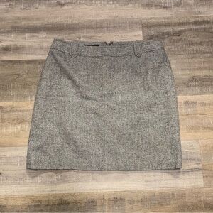 Talbots Petites 16P Gray Herringbone Wool Blend Skirt